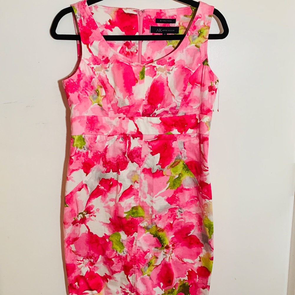 AK Anne Klein floral casual sleeveless Dress SZ 8P